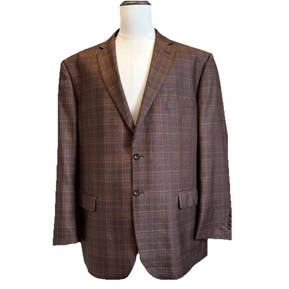 Vinci Philosophy Sports Coat 48R Chocolate Glen Check Performance Blazer Jacket